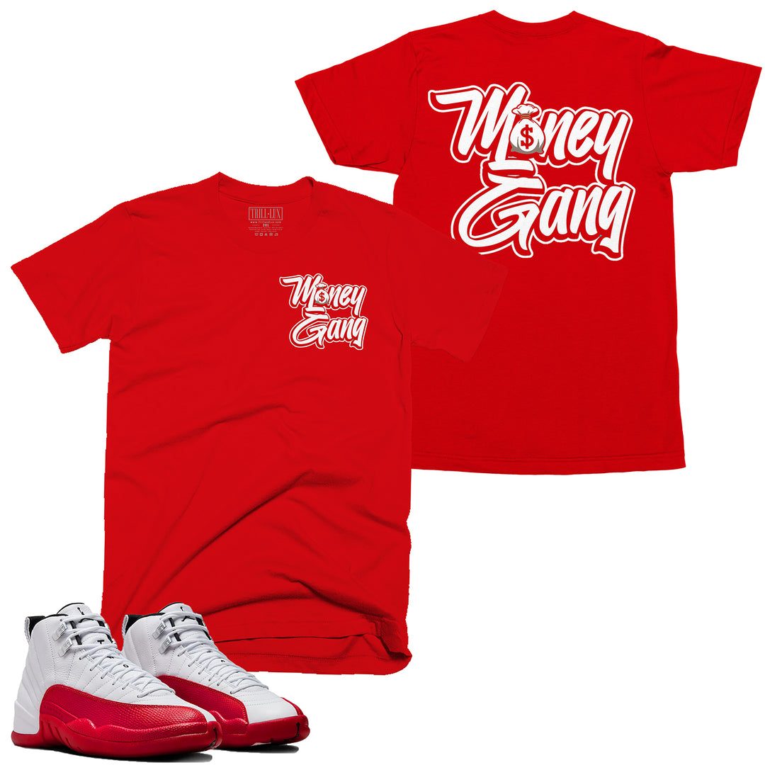 Money Gang Tee | Retro Air Jordan 12 Cherry Red T-shirt