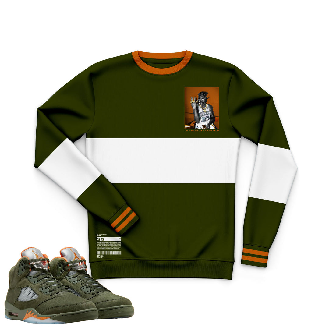 Goat | Retro Air Jordan 5 Olive T-shirt | Hoodie | Sweatshirt | Hat | Joggers