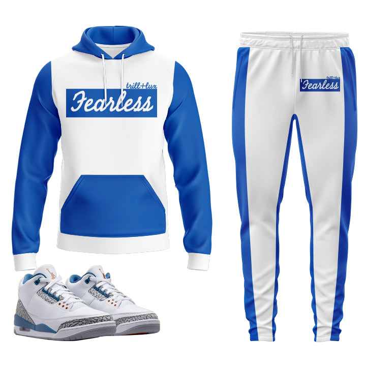 Fearless | Air Jordan 3 True Blue and Copper Jogger and Hoodie Suit |
