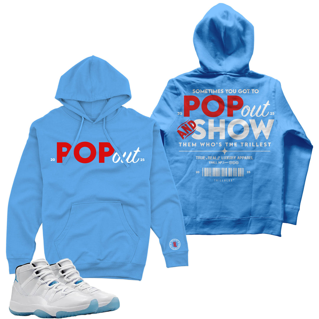 Pop Out - Fleece Hoodie & Jogger Outfit - Jordan 11 Legend Blue