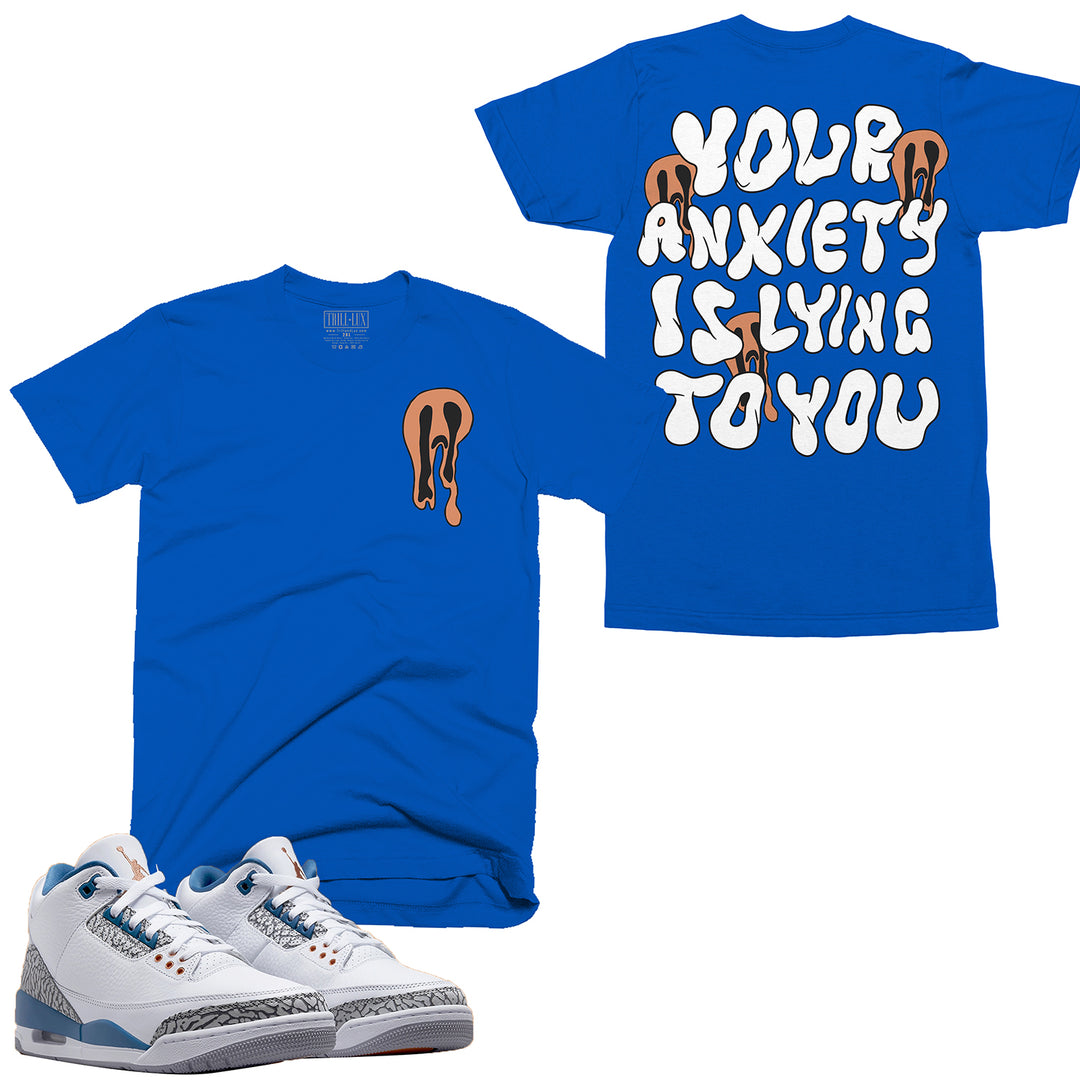 Anxiety Tee | Retro Air Jordan 3 True Blue and Copper T-shirt