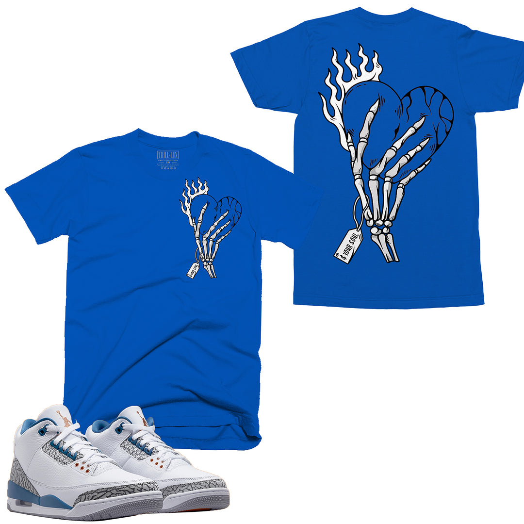 Cost Your Soul Tee | Retro Air Jordan 3 True Blue and Copper T-shirt