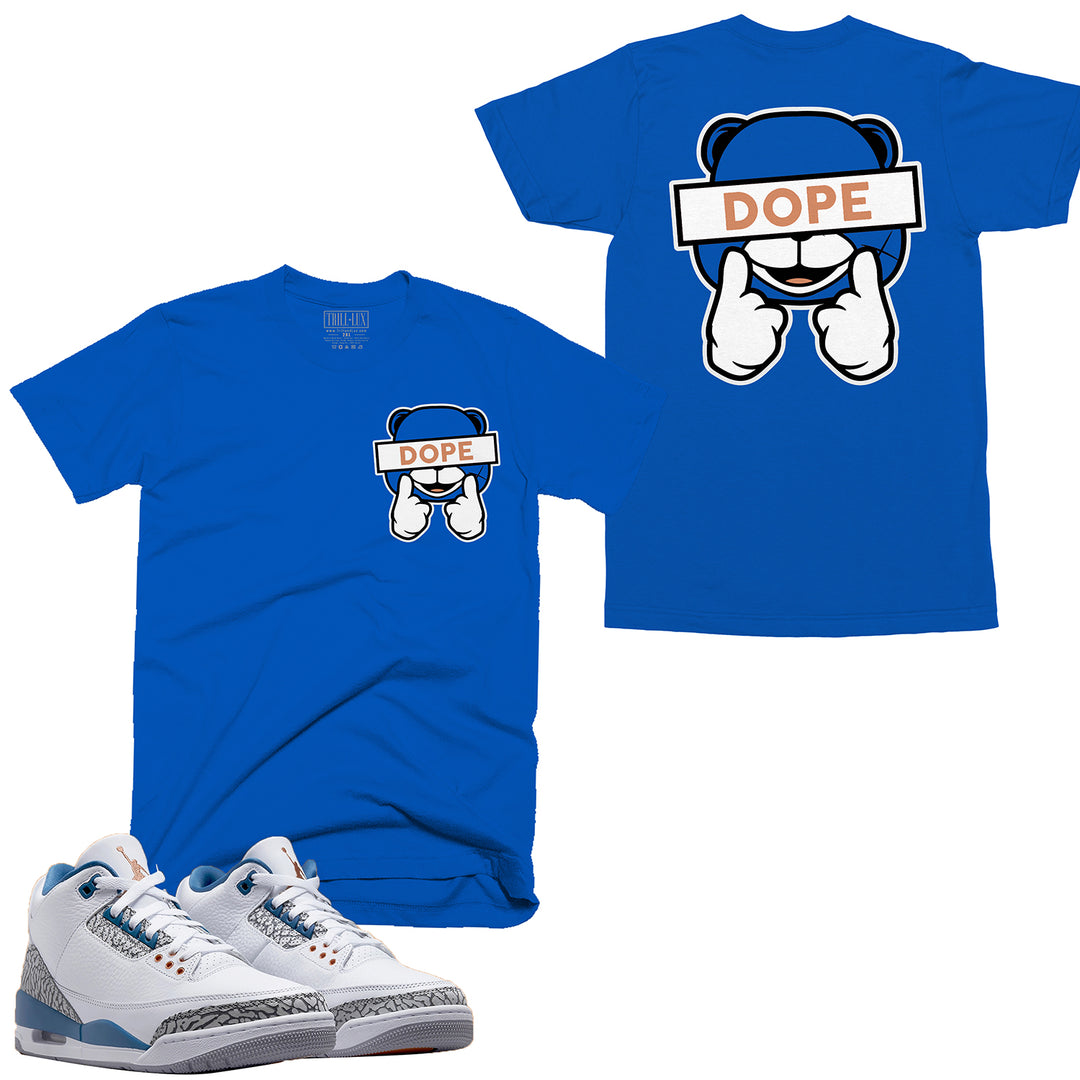 Dope Tee | Retro Air Jordan 3 True Blue and Copper T-shirt