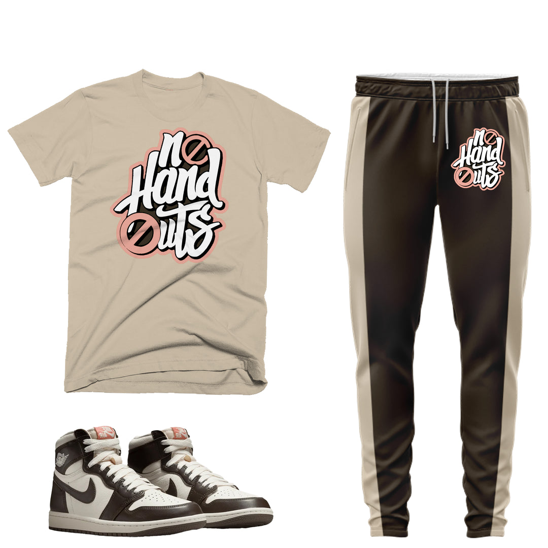 No Handouts | T-shirt and Jogger Outfit Match - Baroque Brown
