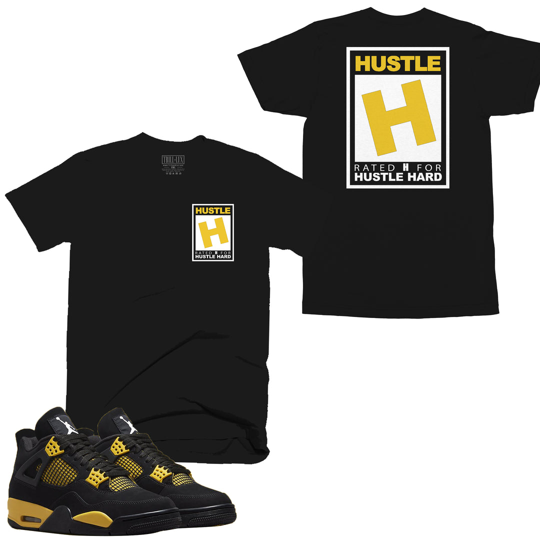 Rated Hustle | Retro Air Jordan 4 Thunder T-shirt |