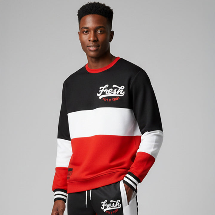 Fresh | Sweatshirt and Jogger Outfit - Fire red 5 Black Tongue
