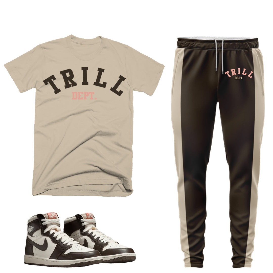Trill Dept | T-shirt and Jogger Outfit Match - Baroque Brown