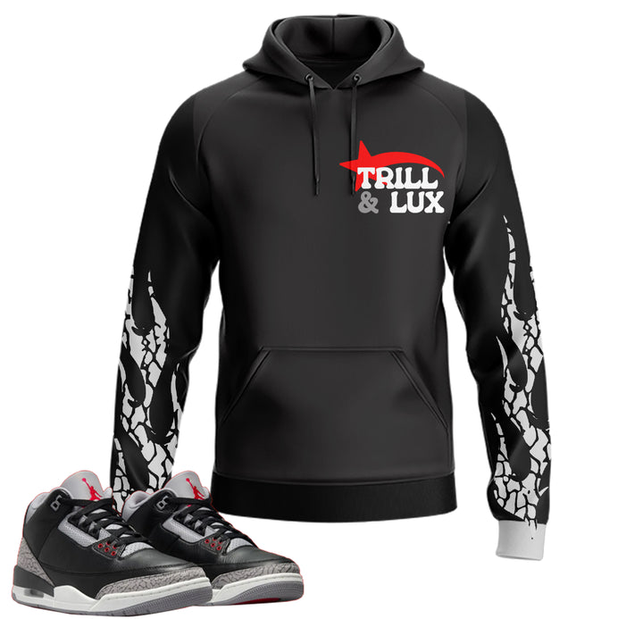 Trill Star - Hoodie & Jogger Outfit - Jordan 3 Black Cement