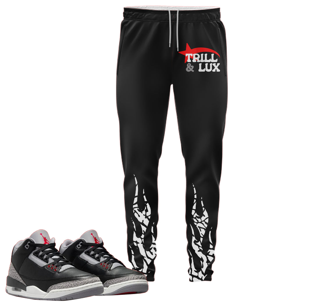 Trill Star - Hoodie & Jogger Outfit - Jordan 3 Black Cement