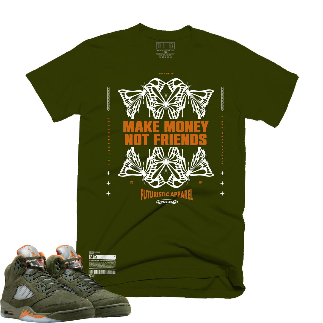 Make Money  | Retro Air Jordan 5 Olive T-shirt | Sweatshirt