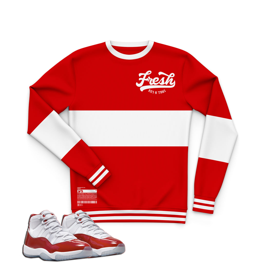 Fresh Sweatshirt | Air Jordan 11 Cherry Red Inspired Sweater