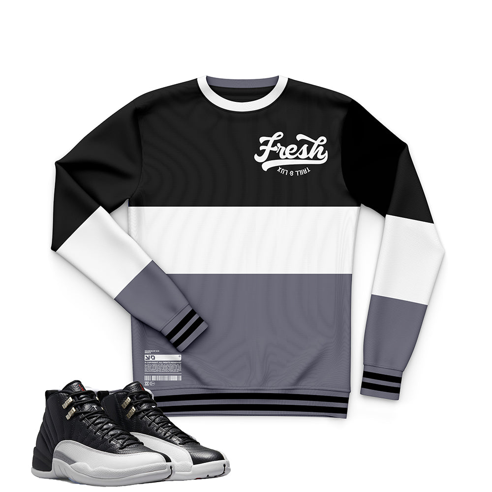 Fresh Sweatshirt | Air Jordan 12 Playoff Flight Inspired Sweater