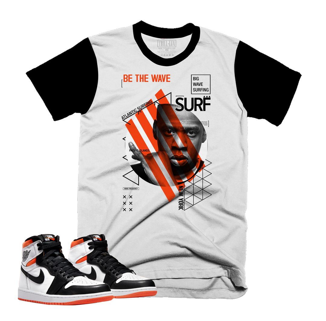 Be The Wave V1 Tee | Retro Air Jordan 1 Electro Orange Colorblock T-shirt