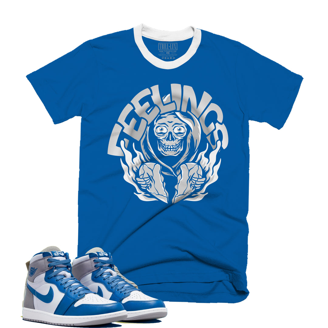 Feelings | Retro Air Jordan 1 True Blue Colorblock T-shirt
