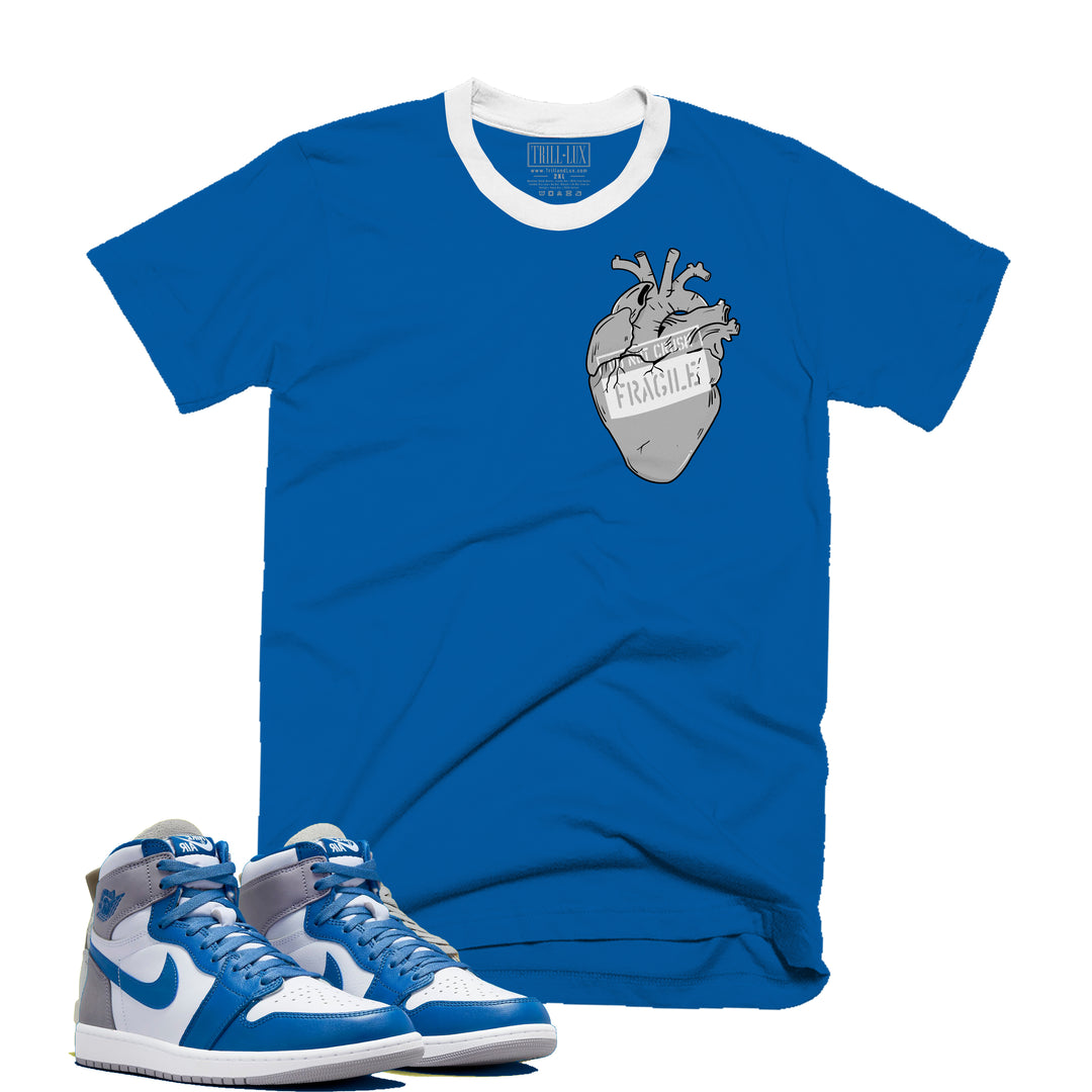 Fragile | Retro Air Jordan 1 True Blue Colorblock T-shirt