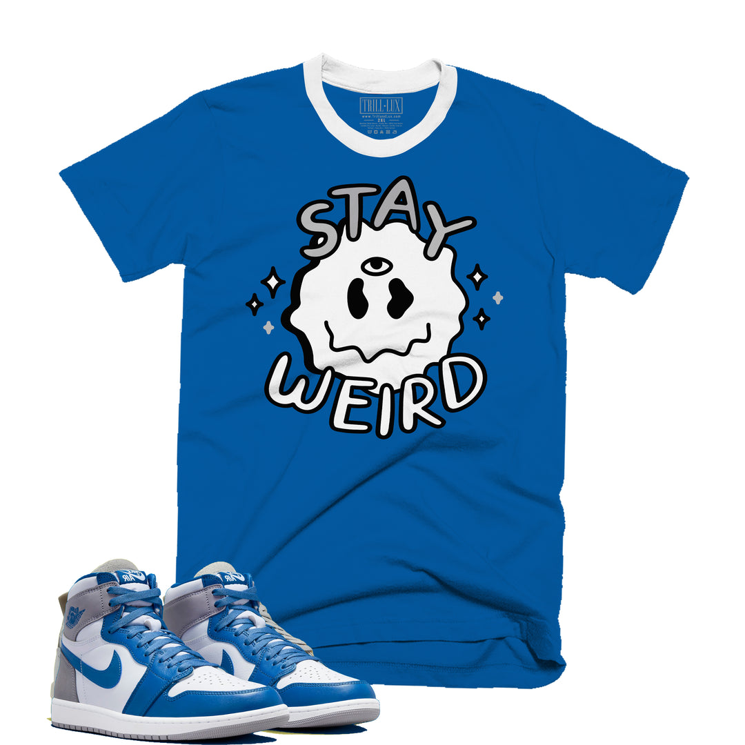 Weird | Retro Air Jordan 1 True Blue Colorblock T-shirt