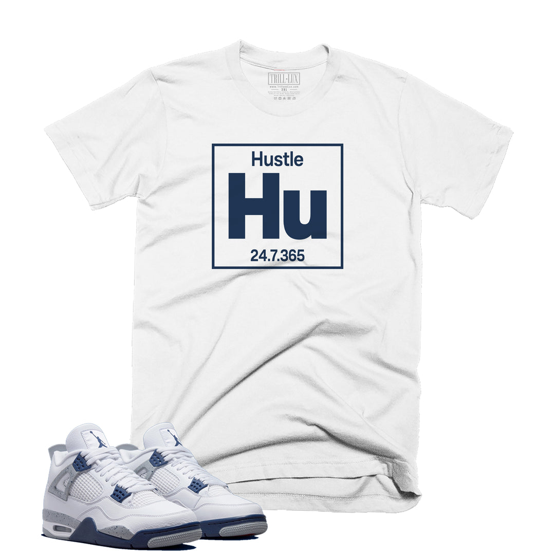 Hustle Element Tee | Retro Air Jordan 4 Midnight Navy Colorblock T-shirt