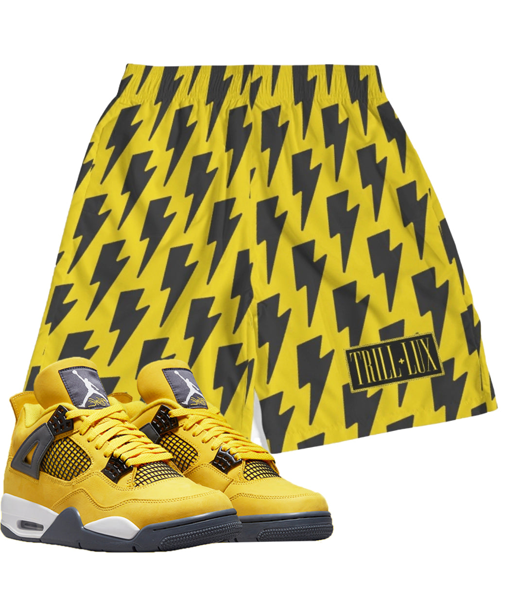 CLEARANCE - Bolt | Air Jordan 4 Tour Yellow Inspired Jogger Shorts