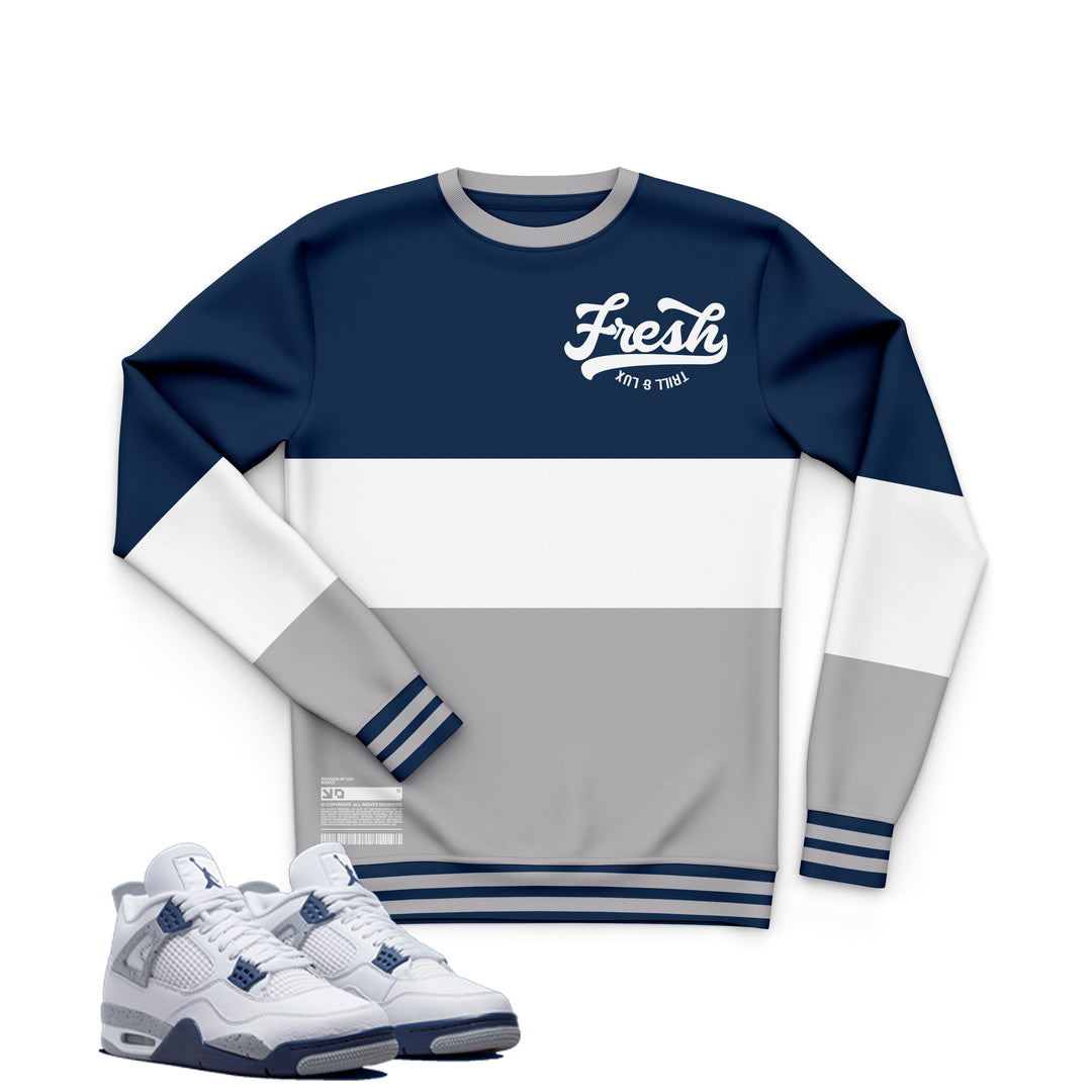 Fresh Sweatshirt | Air Jordan 4 Midnight Navy Inspired Sweater