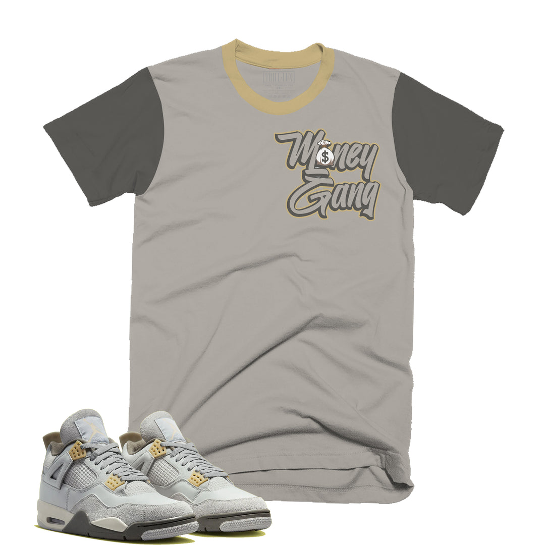 Money Gang Tee | Retro Air Jordan 4  Craft Photon Dust Colorblock T-shirt