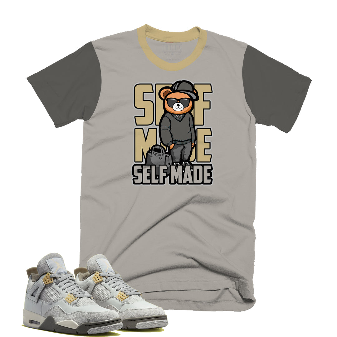 Self Made Tee | Retro Air Jordan 4  Craft Photon Dust Colorblock T-shirt