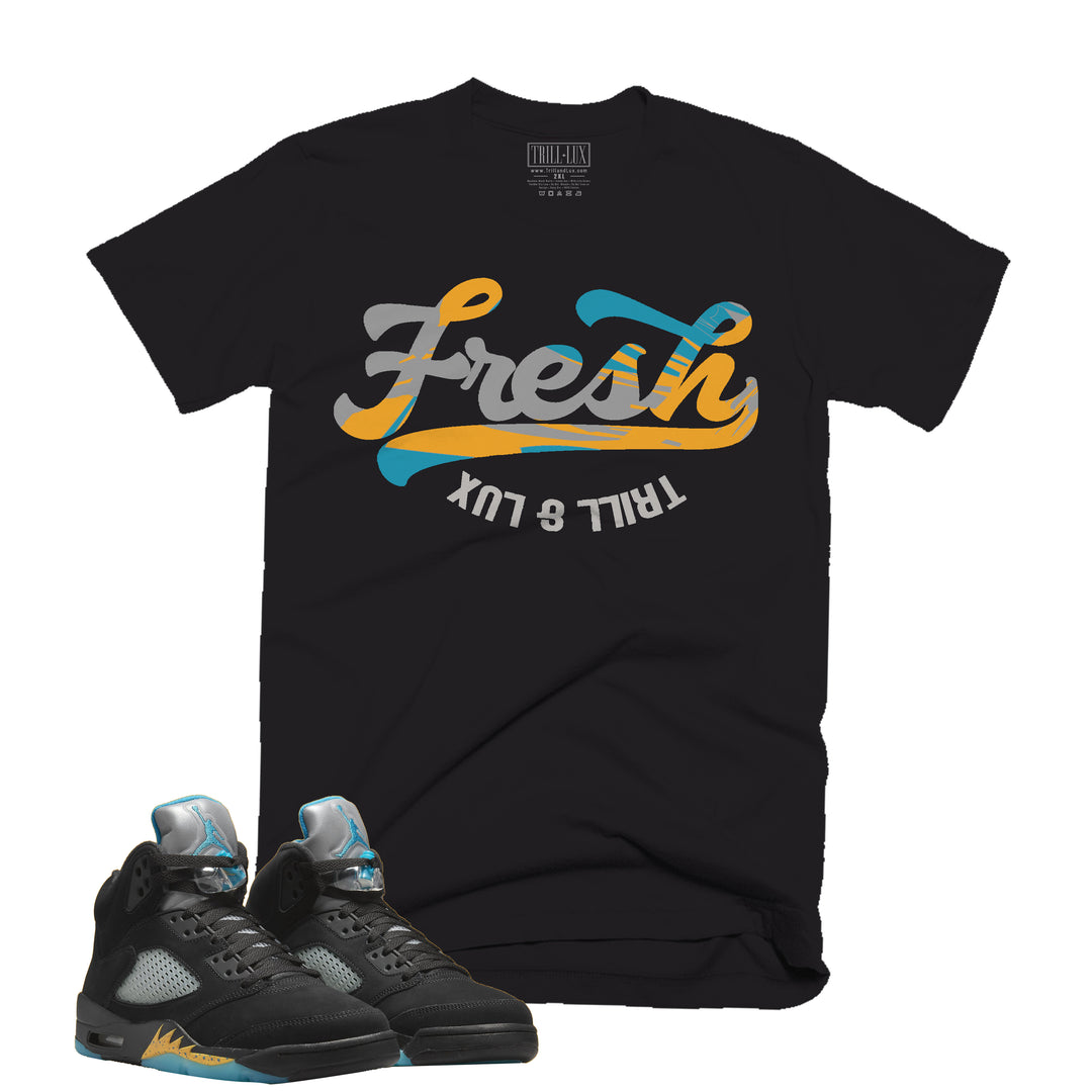 Fresh Tee | Retro Air Jordan 5 Aqua T-shirt