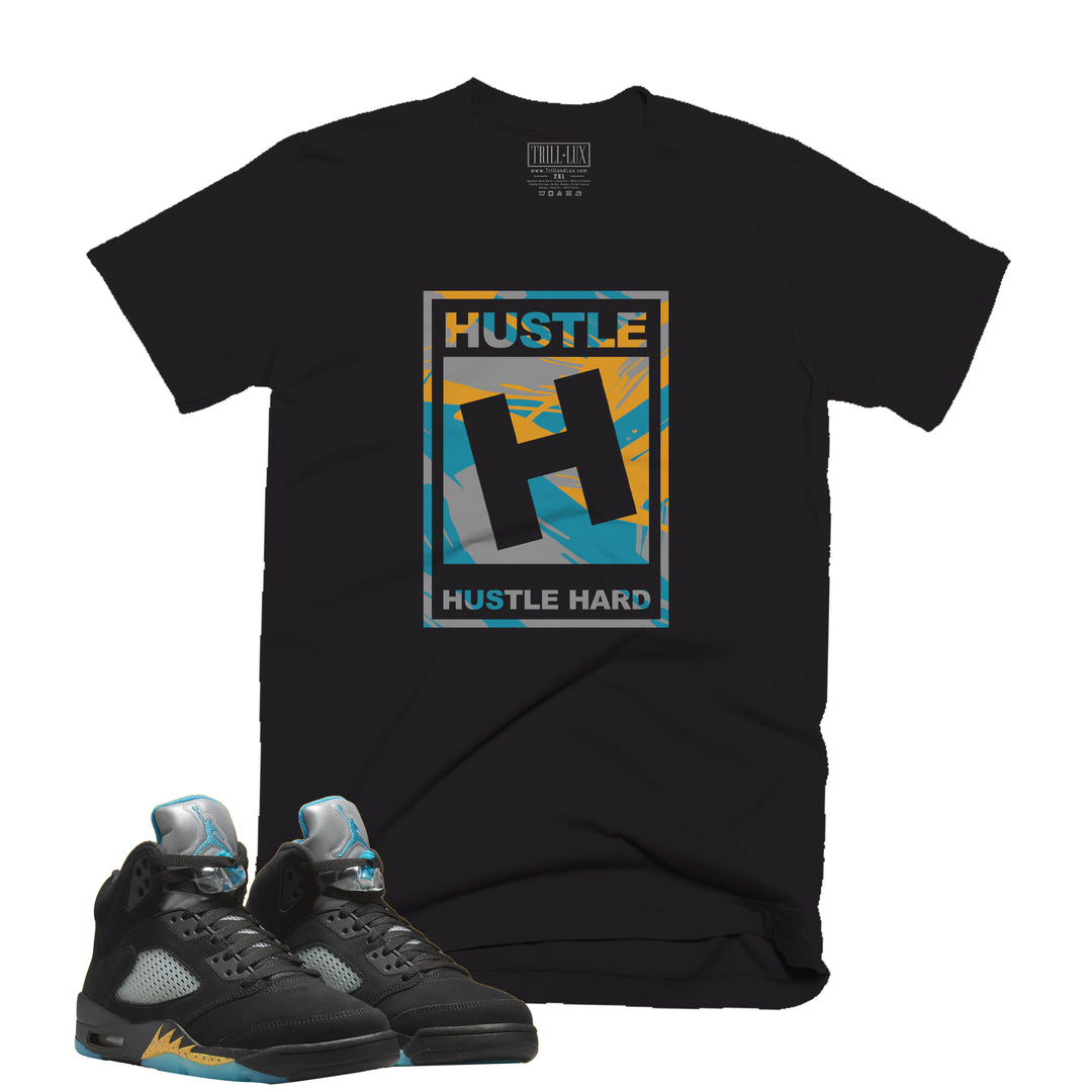 Hustle Tee | Retro Air Jordan 5 Aqua T-shirt
