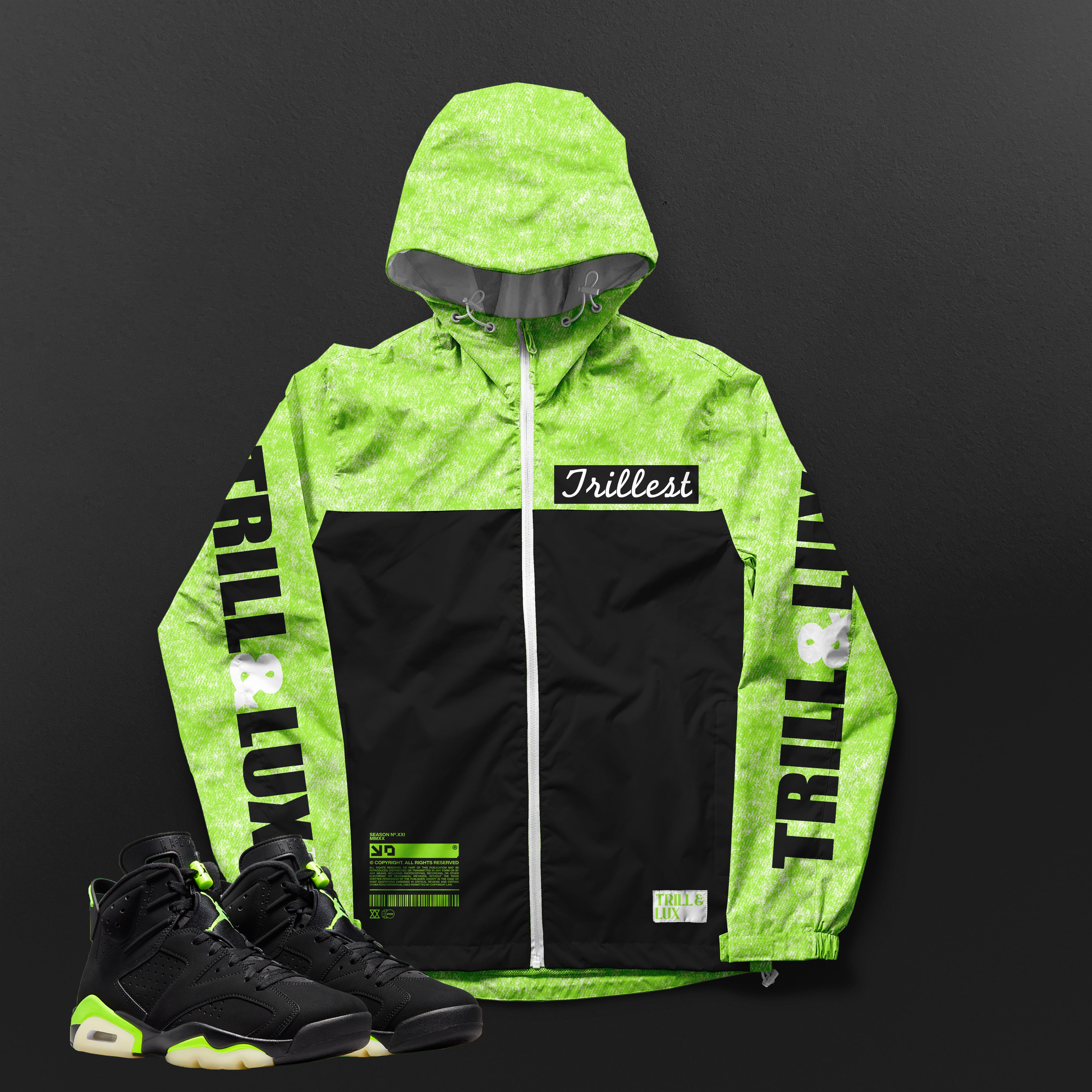 retro 6 electric green outfit