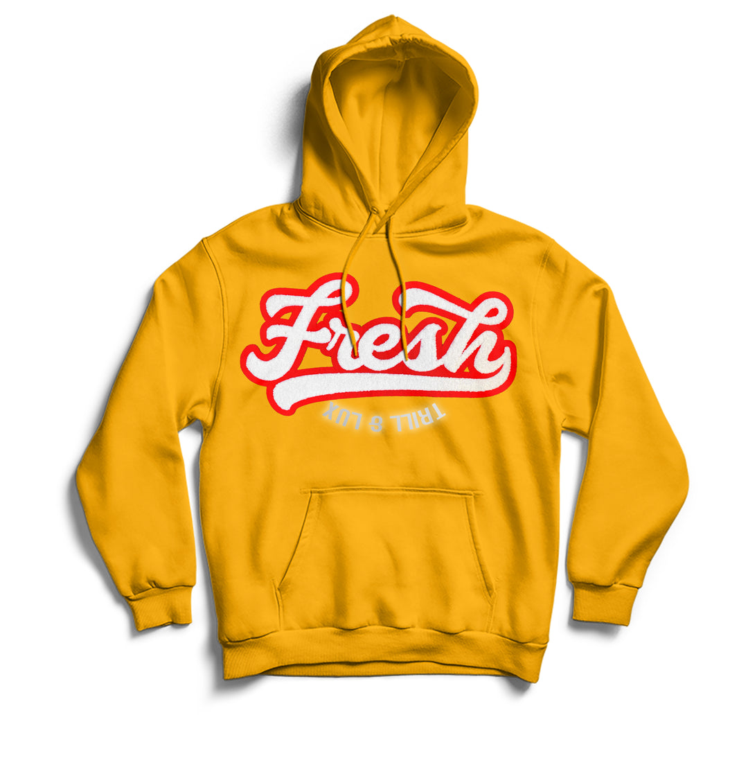 Fresh Chenille Hoodie w/ Reflective Print | Gold & Red Air jordan what the 5