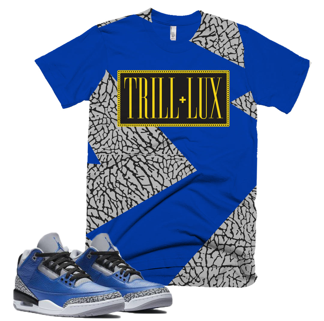 Trill & Lux Fragment Chain Tee | Retro Jordan 3 BLUE Cement T-shirt |