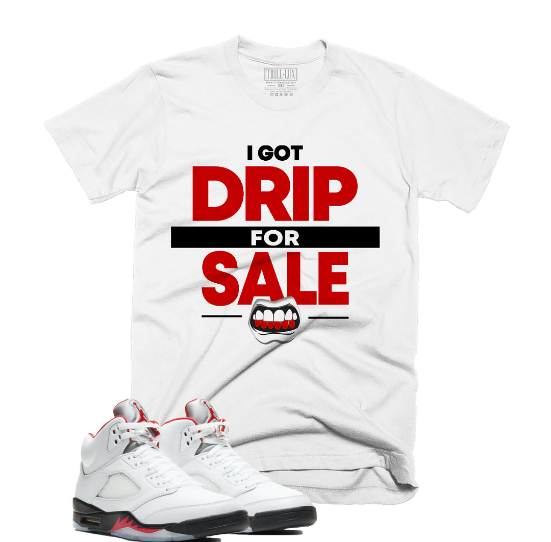 Trill & Lux Drip For Sale Tee | Retro Air Jordan 5 Fire Red Inspired | 69 Points
