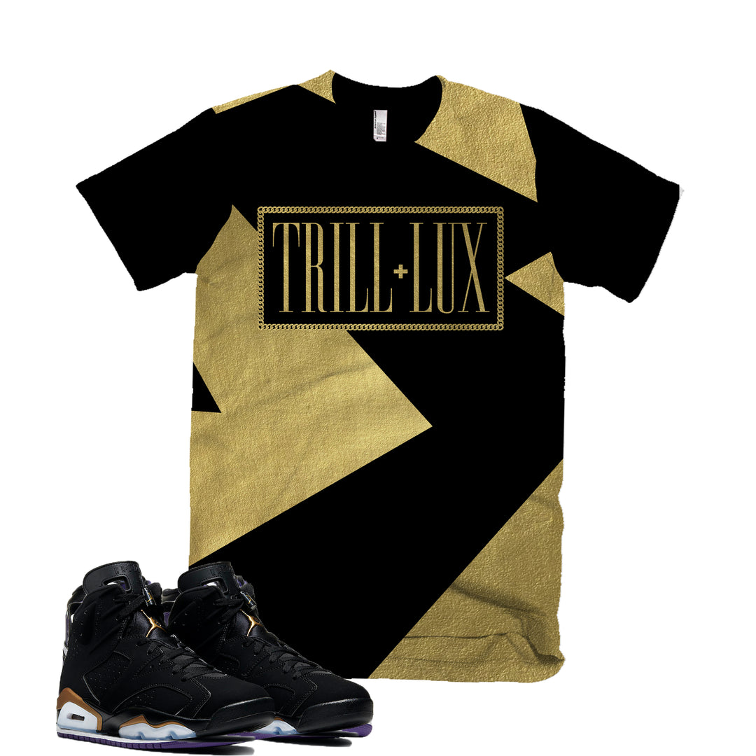 Trill & Lux Fragment Tee | Retro Air Jordan 6 DMP Colorblock T-shirt