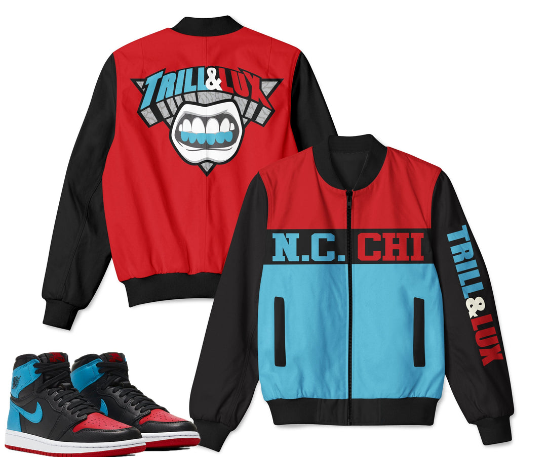 CLEARANCE - TRILL & LUX | NC to CHI Retro Jordan 1 Inspired Bomber Jacket