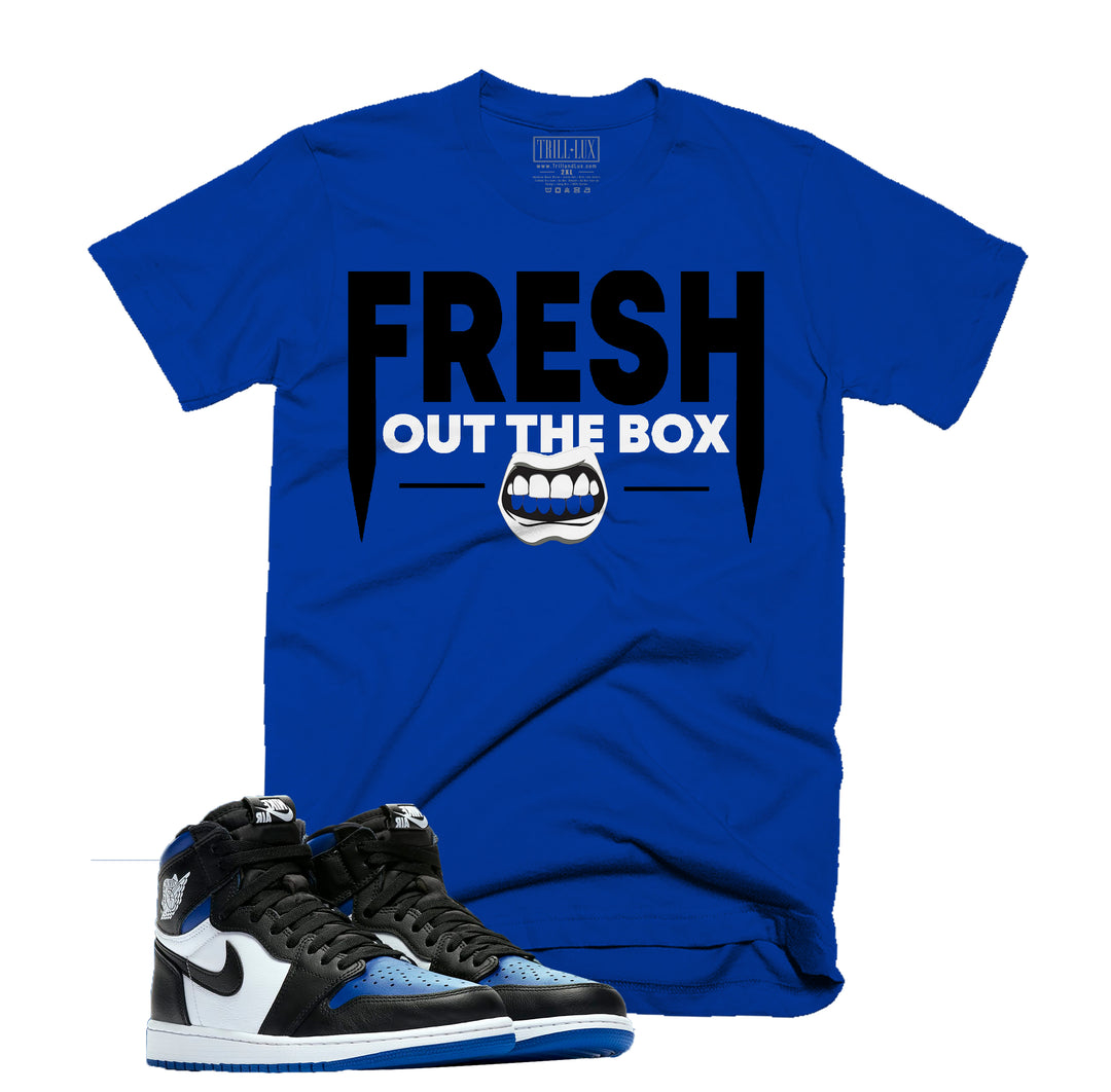 Trill & Lux Fresh Out The Box Tee | Retro Air Jordan 1 Royal Toe Inspired |