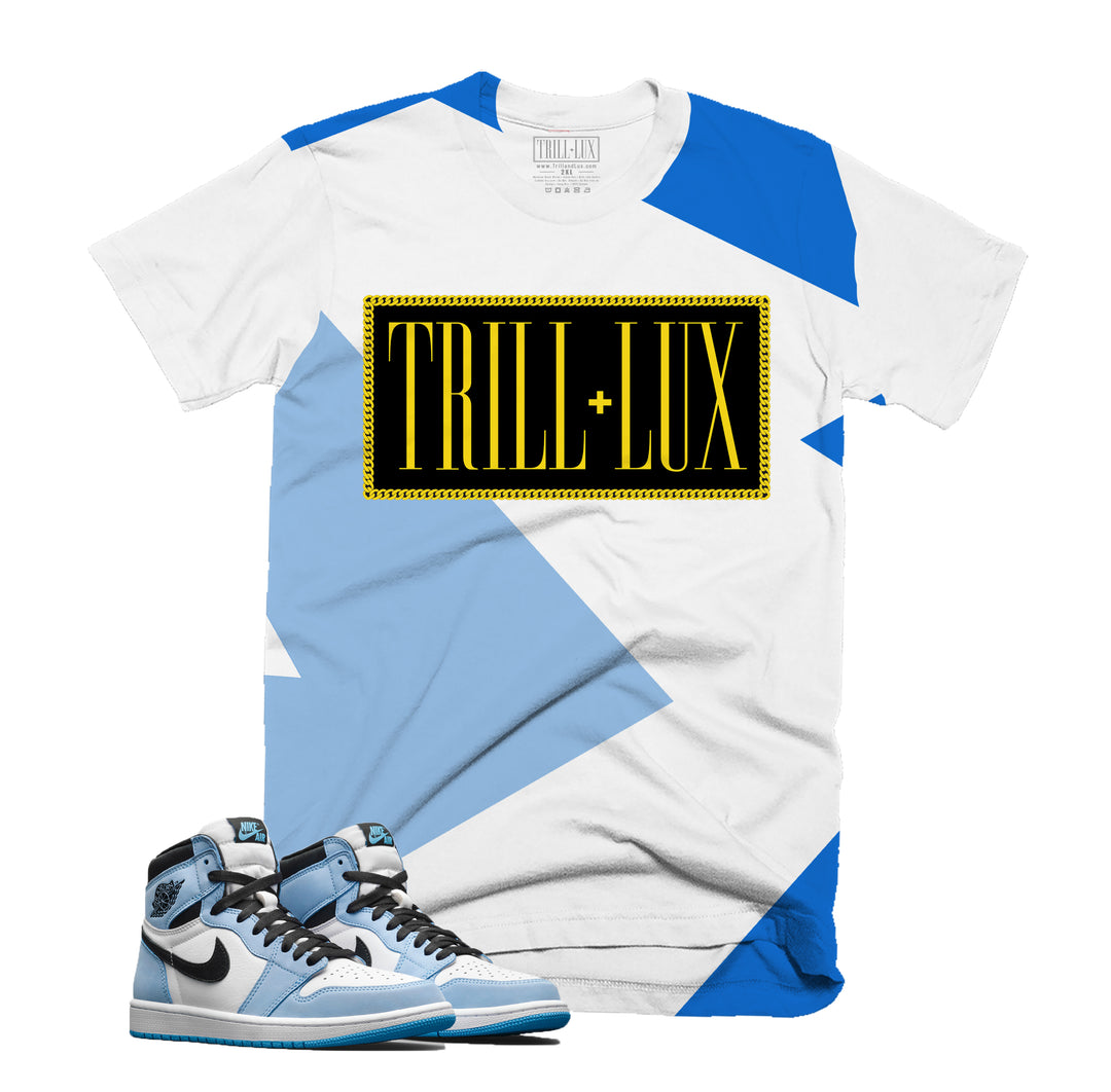 Fragment Tee | Retro Air Jordan 1 University Blue Colorblock T-shirt
