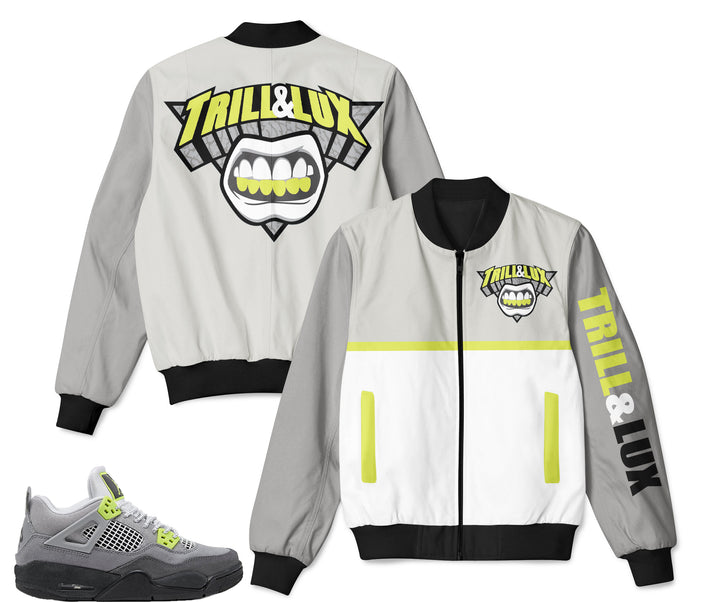 Trill and Lux | Retro Jordan 4 Volt |  95 Neon |Inspired Bomber Jacket | Air Max 95