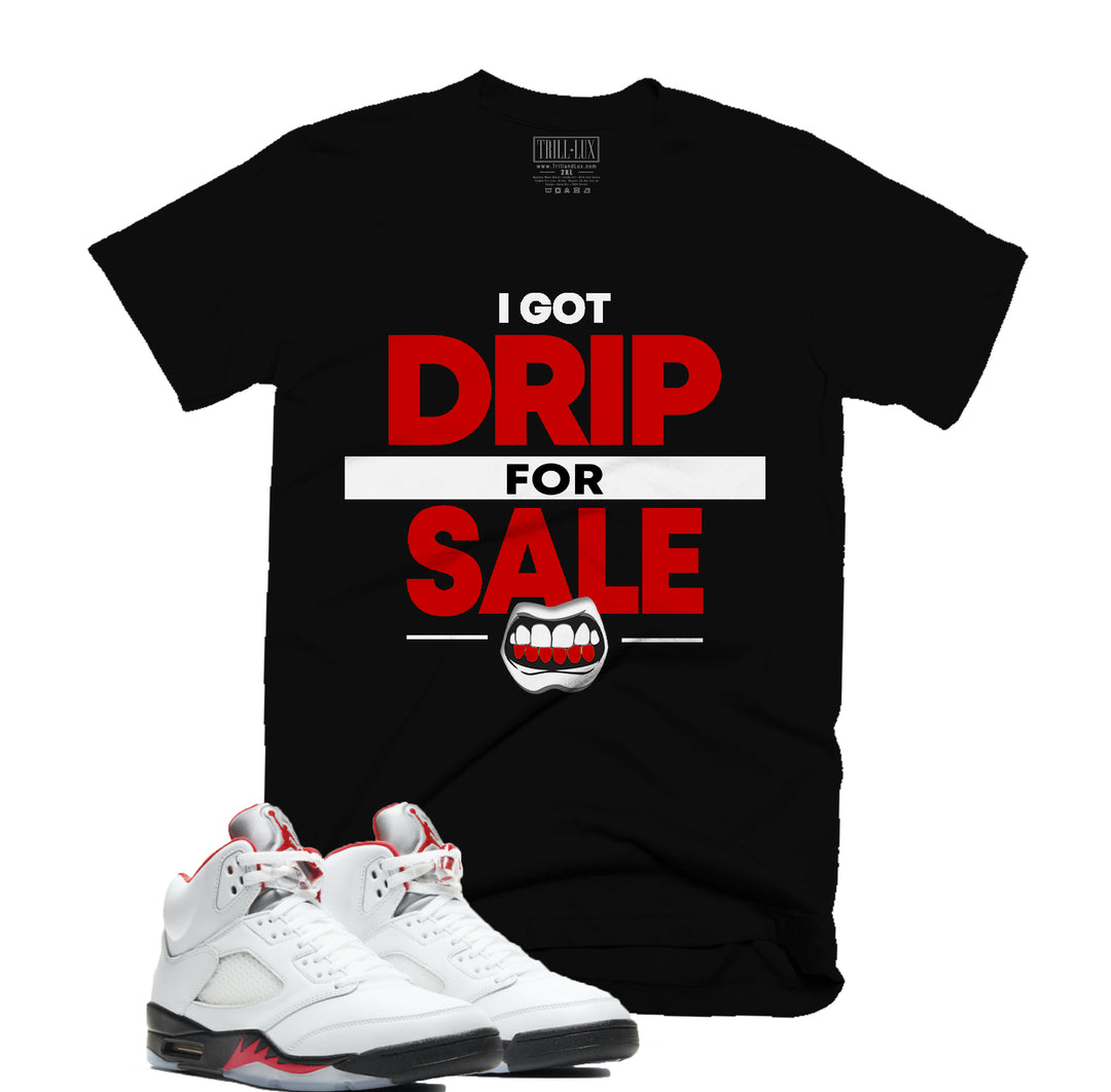 Trill & Lux Drip For Sale Tee | Retro Air Jordan 5 Fire Red Inspired | 69 Points