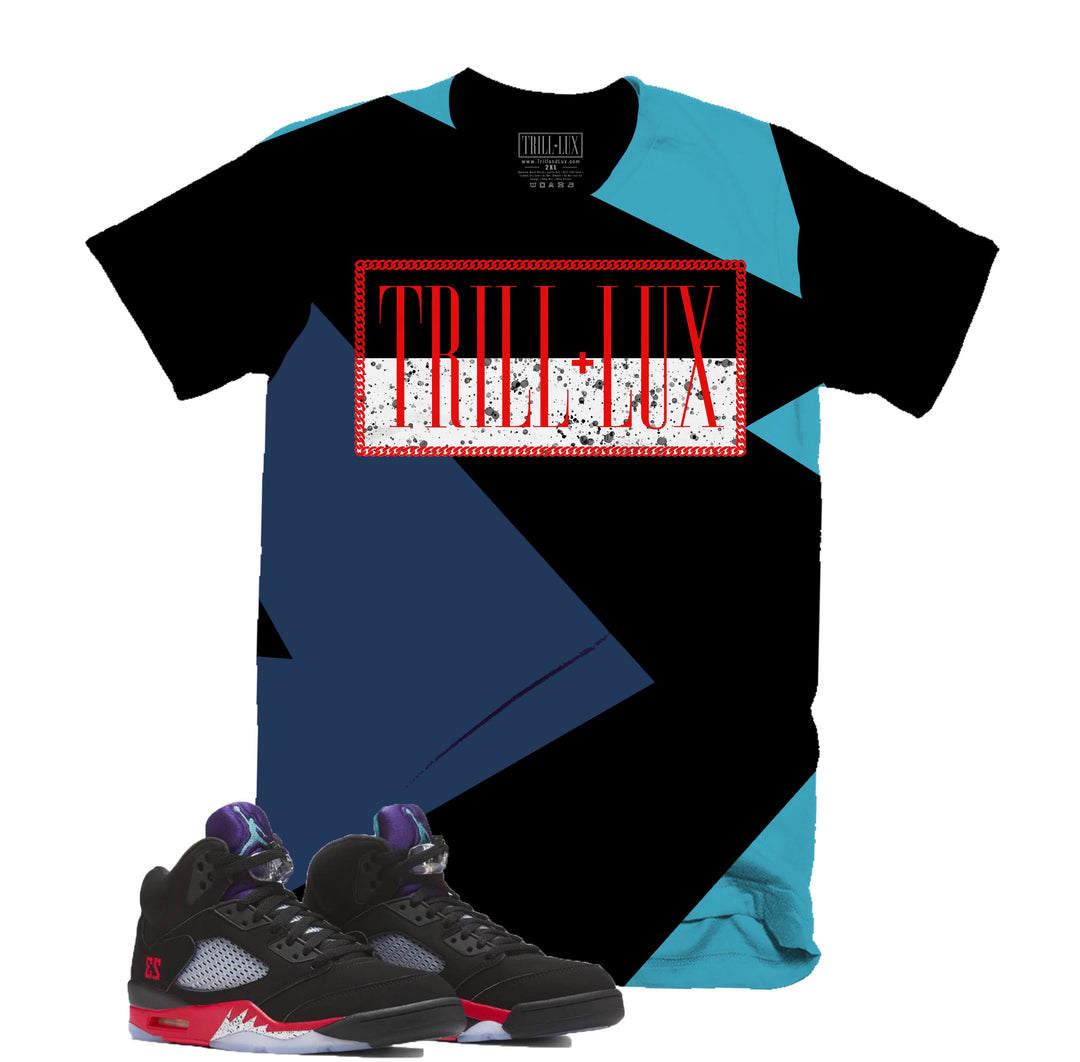 CLEARANCE - Trill & Lux Fragment Tee | Retro Air Jordan 5 Top 3 Colorblock T-shirt