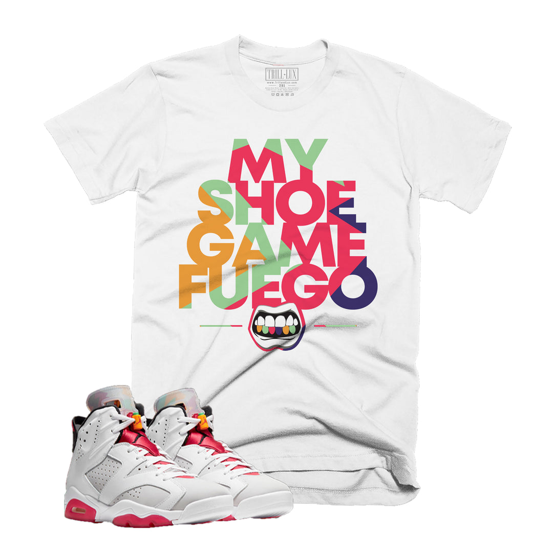 My Shoe Game Fuego Tee | Retro Air Jordan 6 Hare Inspired | T-shirt