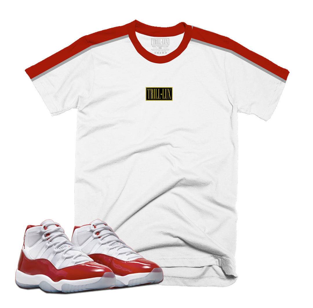 Box Logo Tee | Retro Air Jordan 11 Cherry Red T-shirt