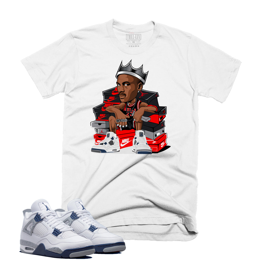 King Mike Tee | Retro Air Jordan 4 Midnight Navy Colorblock T-shirt