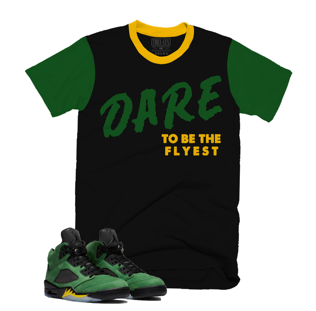 Dare To Be The Flyest Tee | Retro Air Jordan 5 Apple Green Colorblock T-shirt