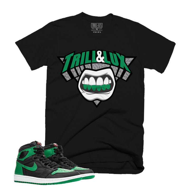 Trill & Lux  I Trill Grill Tee | Retro Jordan 1 Pine Green Colorblock T-shirt