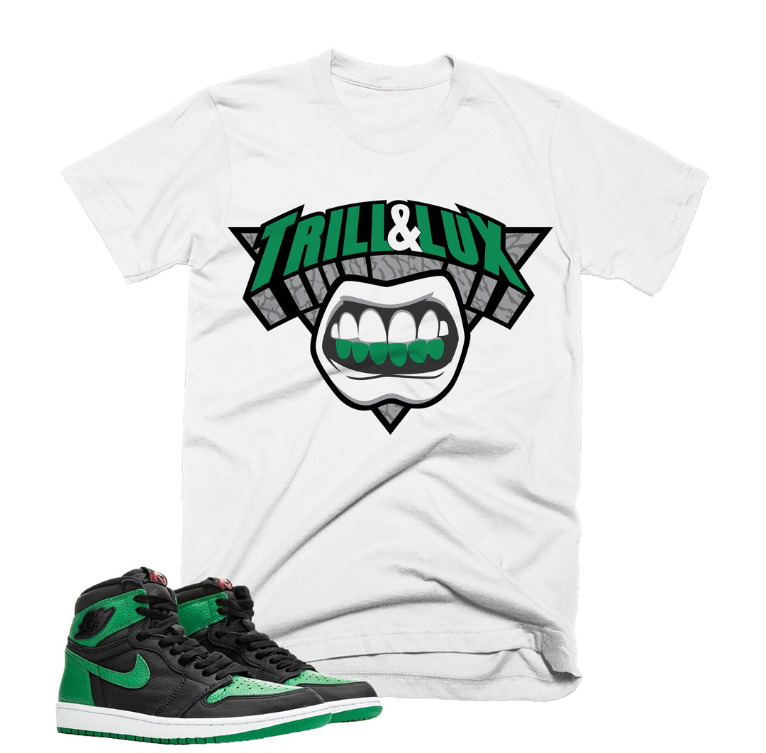 Trill & Lux  I Trill Grill Tee | Retro Jordan 1 Pine Green Colorblock T-shirt