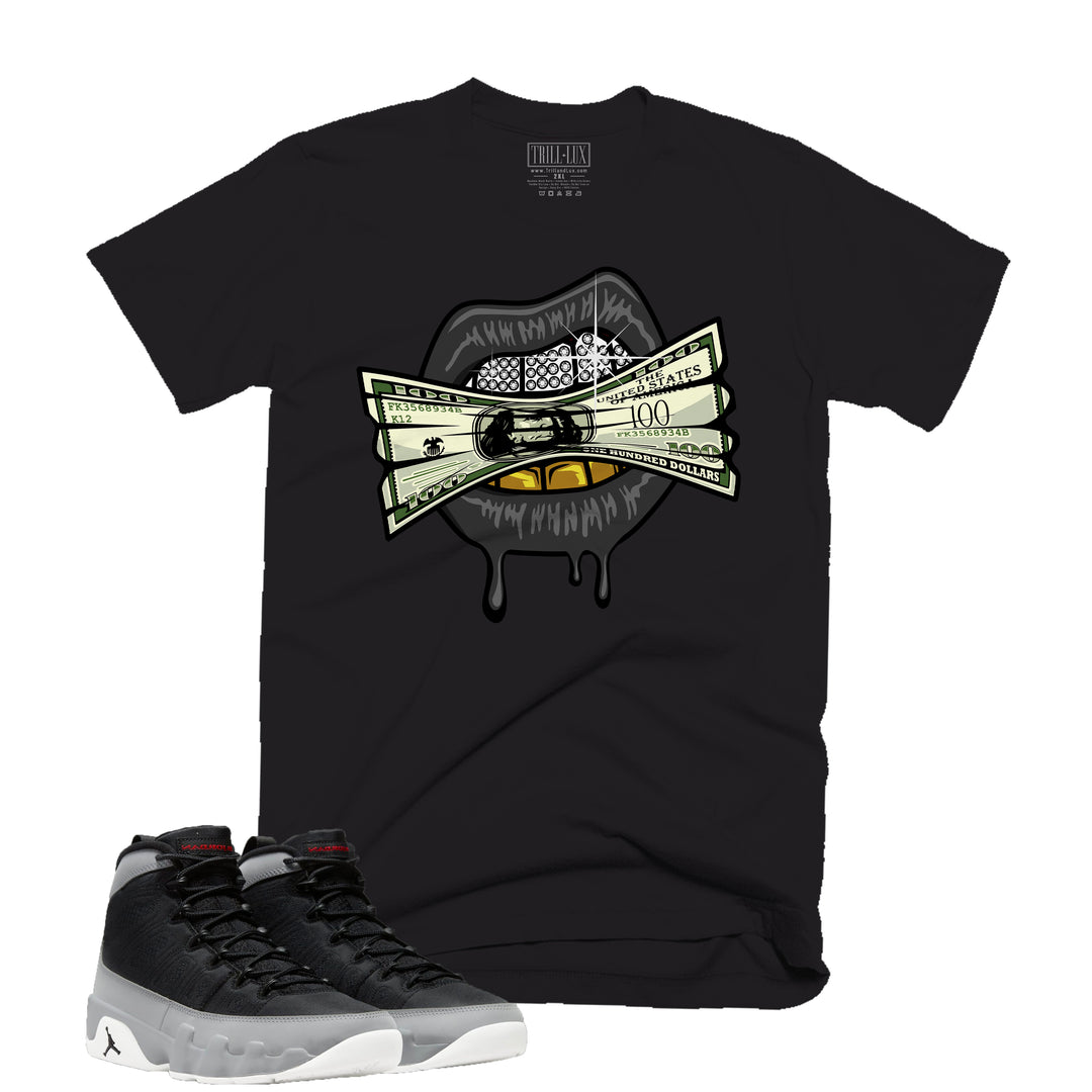 Diamond Grill Tee | Retro Air Jordan 9 Black and Particle Grey T-shirt