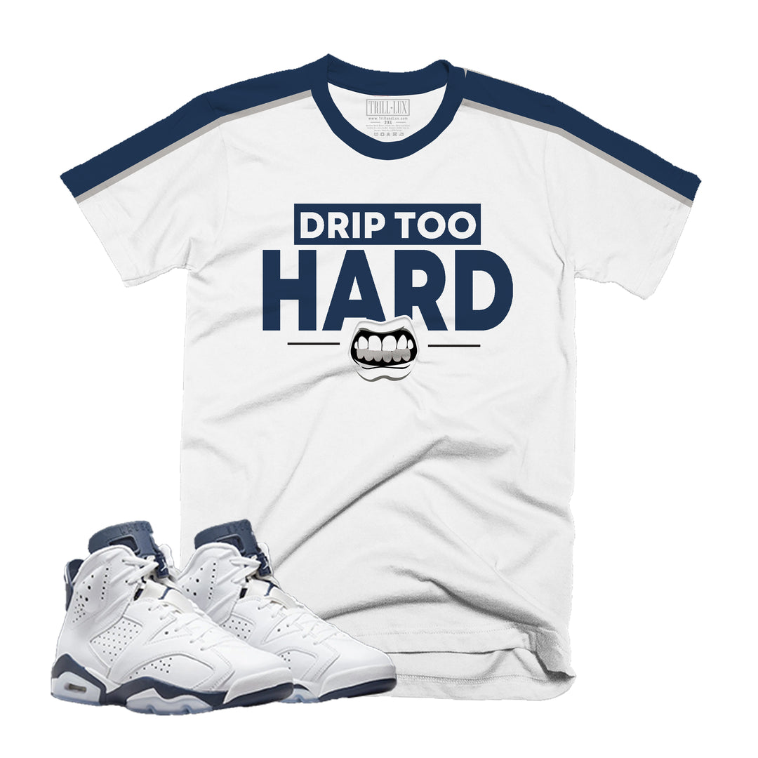 Drip too Hard | Retro Air Jordan 6 Midnight Navy Colorblock T-shirt