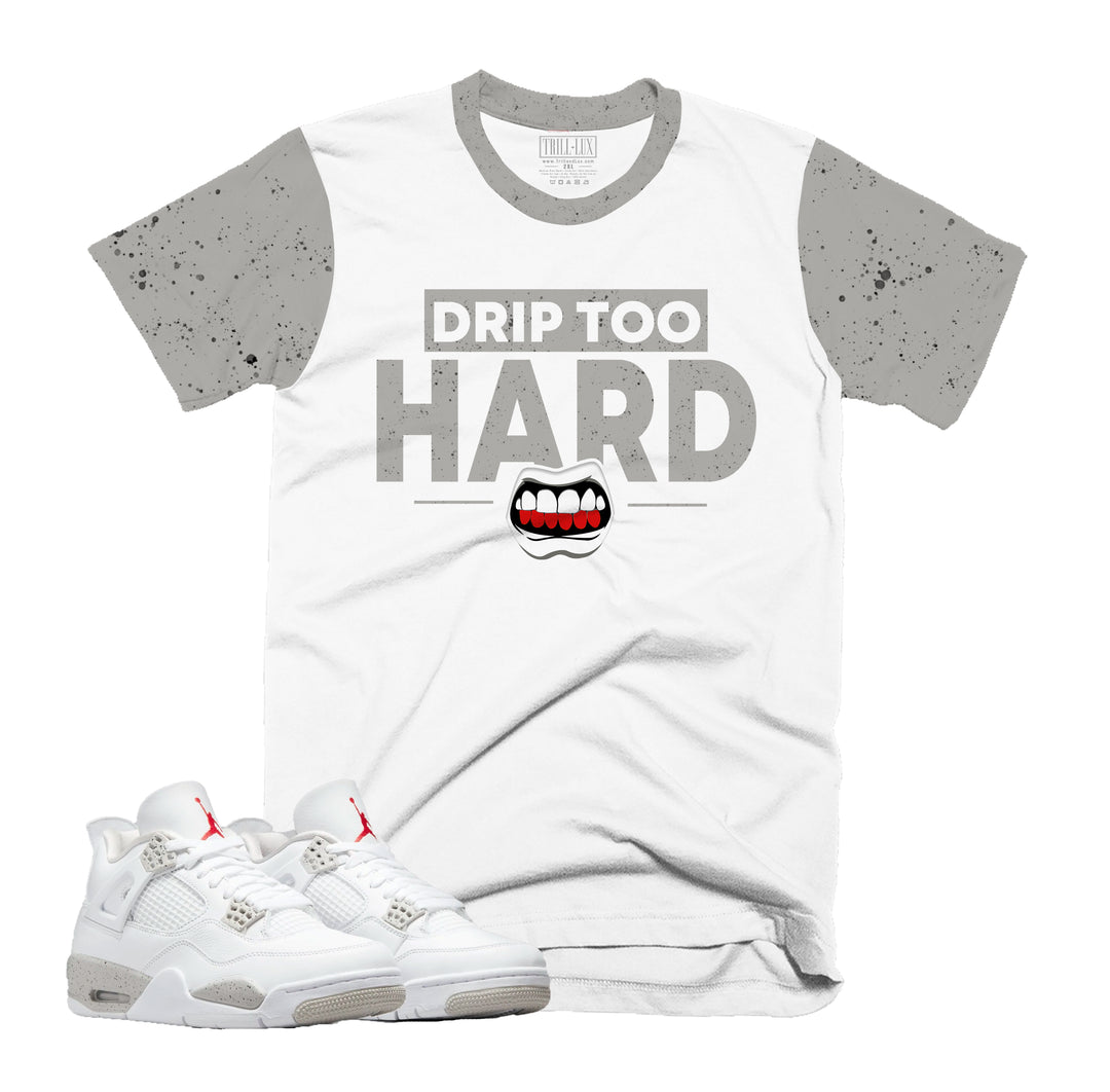 Drip Too Hard | Retro Air Jordan 4 Tech White Oreo T-shirt |