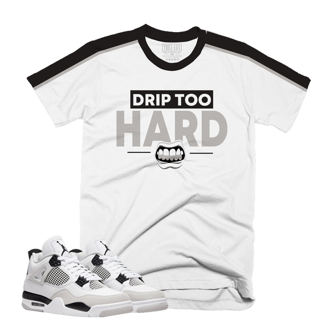 Drip Too Hard Tee | Retro Air Jordan 4 Military Black Colorblock T-shirt