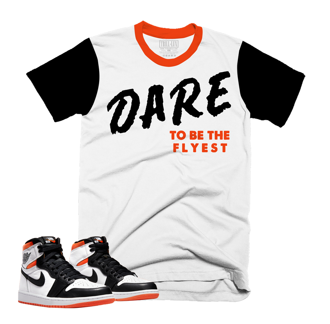 Dare Tee | Retro Air Jordan 1 Electro Orange Colorblock T-shirt