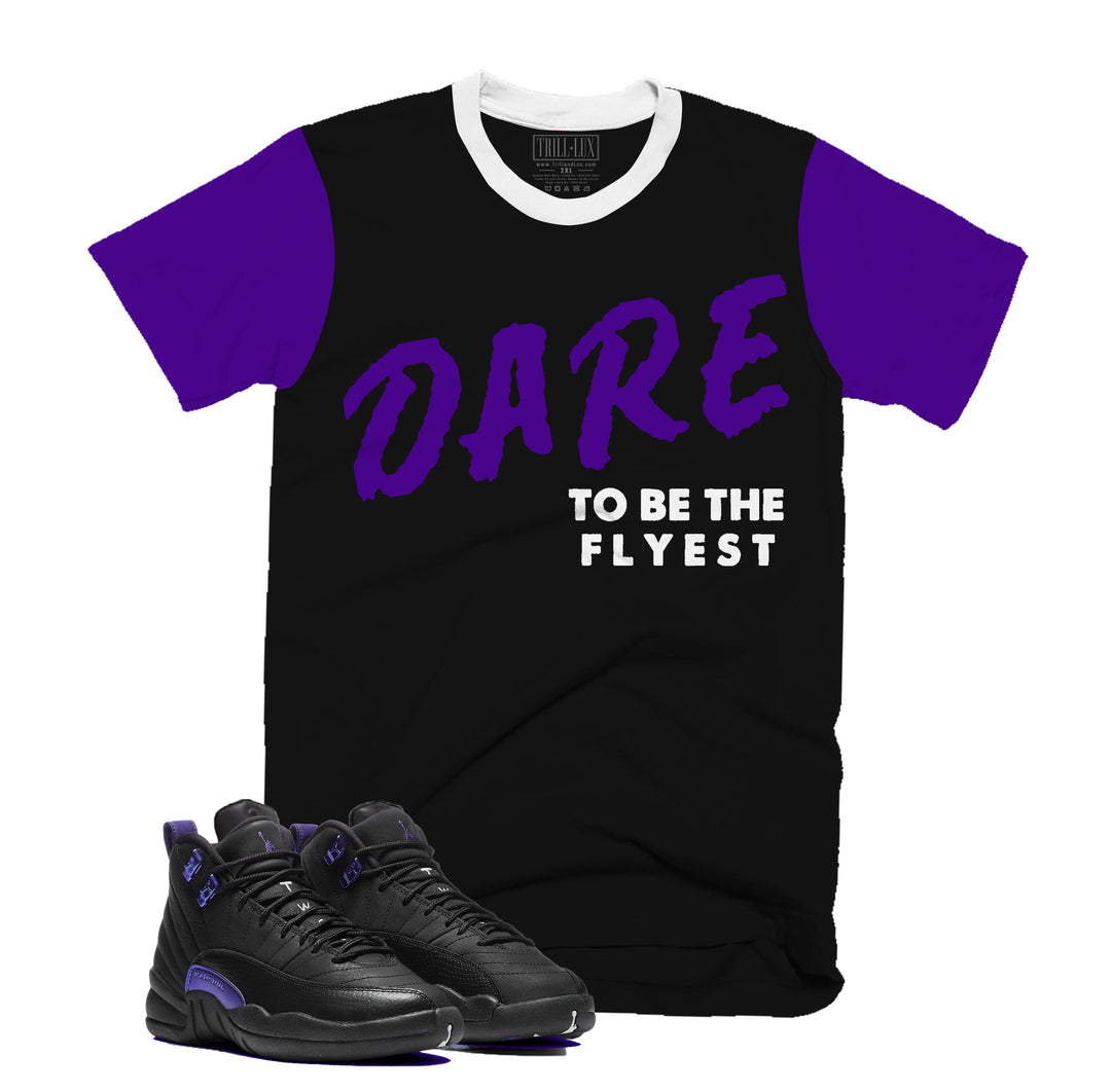 Dare to be Fly Tee | Retro Air Jordan 12 Black Concord T-shirt | Purple